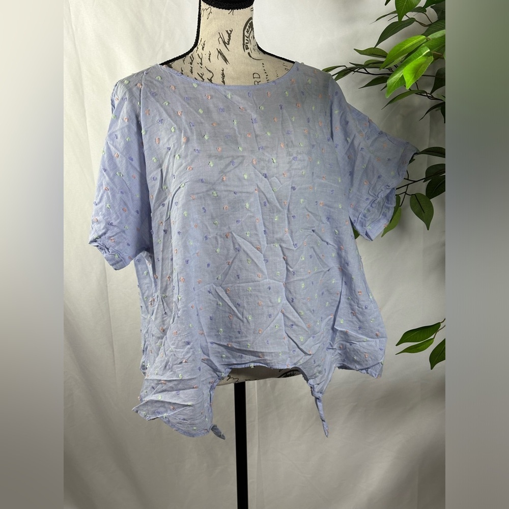 Light Blue Patterned Top - Picture 7 of 11